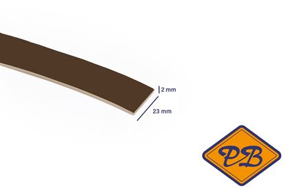 Afbeeldingen van ABS kantenband 2x23mm voor Kronospan geplastificeerd spaanplaat donkerbruin kleurnummer 0182 BS (per rol=25mtr)