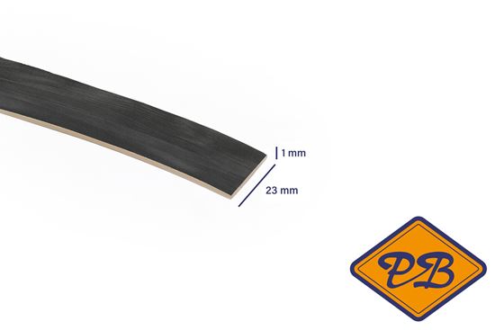 ABS kantenband 1x23mm voor Kronospan geplastificeerd spaanplaat noordhout  zwart kleurnummer 8509 SN (per rol=25mtr)
