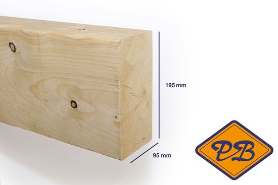 Afbeelding van vurenhout klasse C. balk geschaafd ronde hoek 95x195mm