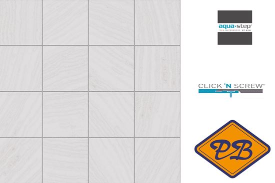 Afbeelding van HDM aqua step SPC click 'N screw  wandpaneel decor digitale print macael marble tile 4,5mm XL