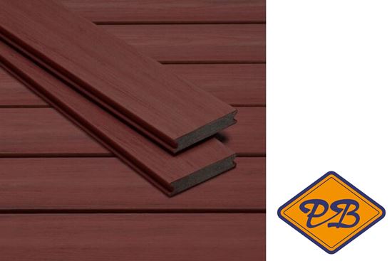 Afbeelding van UPM composiet vlonderplank massief piazza pro met enkelzijdig profiel Red Padouk 25x140mm