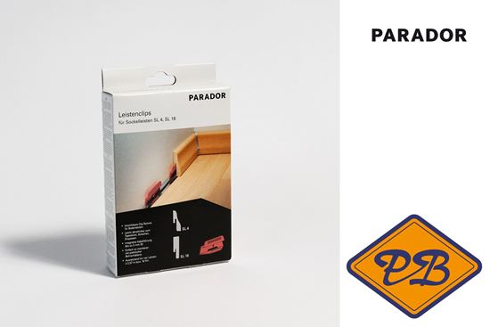 Afbeelding van PARADOR rode clips voor onzichtbare bevestiging van SL5 & SL18 decoratieve vloerplinten (per doos=24stuks)