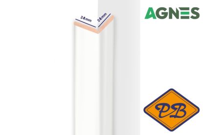 Afbeeldingen van AGNES professional kniklijst MDF 14TF fijn structuur wit 24x24mmx260cm