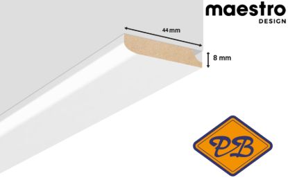 Afbeeldingen van Maripanel HDF afdeklijst modern XL superwit mat made by Maestro 8x44mmx260cm